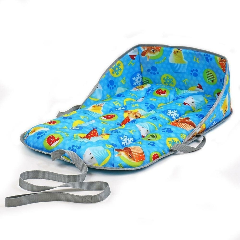 Ледянка мягкая со спинкой с пушистыми зверями