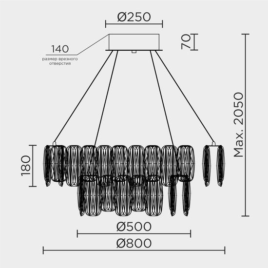 Подвесная люстра MODELUX ML.5550.800.500 CP