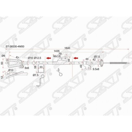 Трос ручника SAT ST-36530-4M400