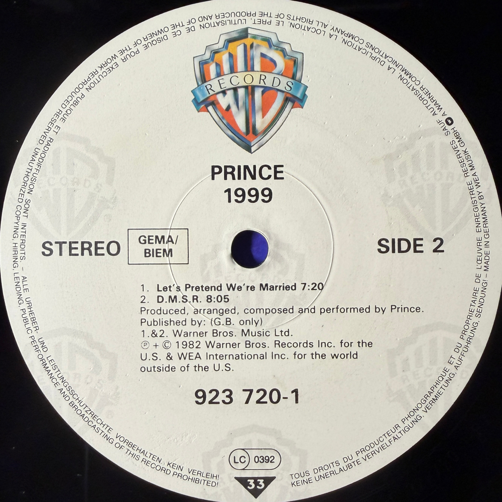 Prince ‎– 1999 2LP (Германия 1984г.) Т