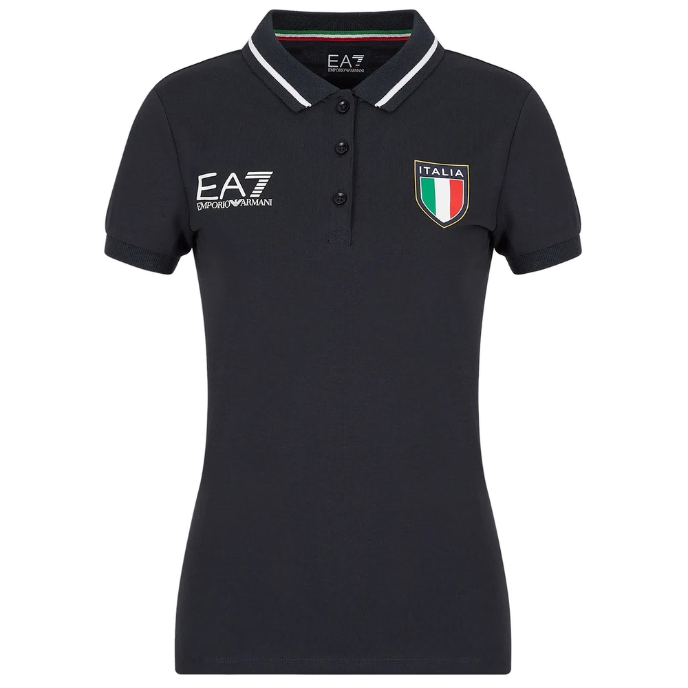 Женское поло EA7 Woman Jersey Polo Shirt - небесный