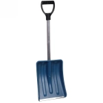 Лопата снеговая «Метель-Авто» 365*280 мм, пластик, цветная, с оцинк.планкой, с алюм.черенком и V-ручкой, d=32