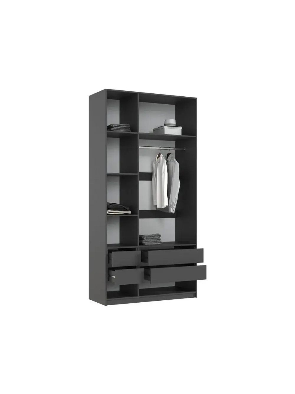 Шкаф для одежды 3 створки Браш Графит 120х51х240