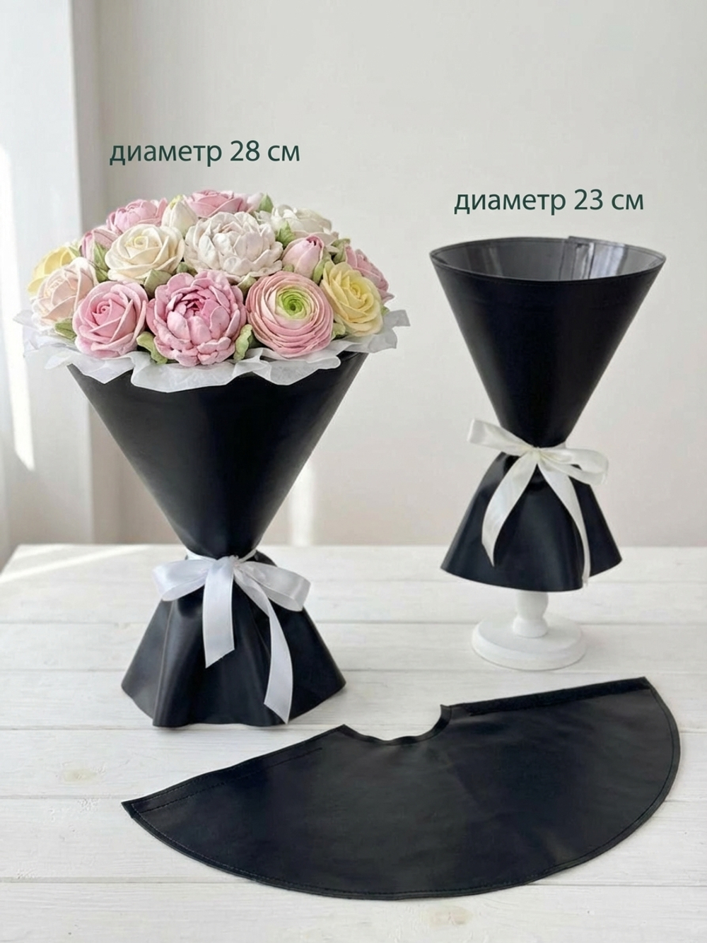 Платье для цветов, ткань бархат, цвет: СИНИЙ, Форма: круглая