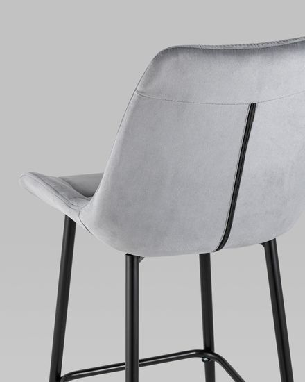 Стул барный Флекс велюр серый 2 шт