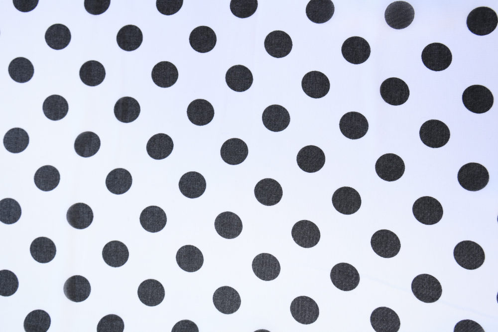 Шифон набивной в горох