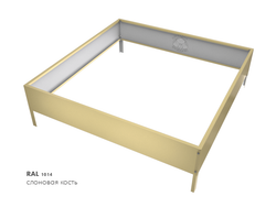 Клумба квадратная оцинкованная 1 ярус RAL 1014 Слоновая кость