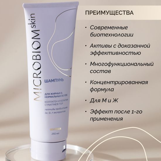 Шампунь для жирных и нормальных волос МICROBIOM SKIN
