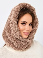 Капор зимний вязаный капюшон на флисе