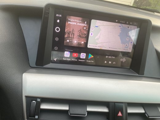 Магнитола для Lexus RX270, RX350 AL10 2009-2013 (ШГУ монохром, джойстик в комплекте, рамка тип 2) - FarCar BM9-9634F2A монитор 9.5" QLED на Android 14, TS10, 4+32Гб, CarPlay, 4G SIM-слот