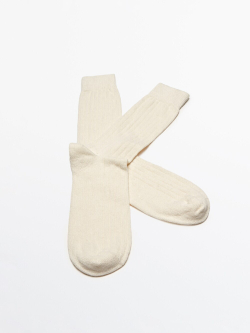 Massimo Dutti Высокие носки в рубчик, экрю