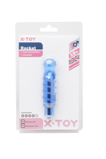 Синяя вибропуля с насадкой Rocket (Цвет: синий)