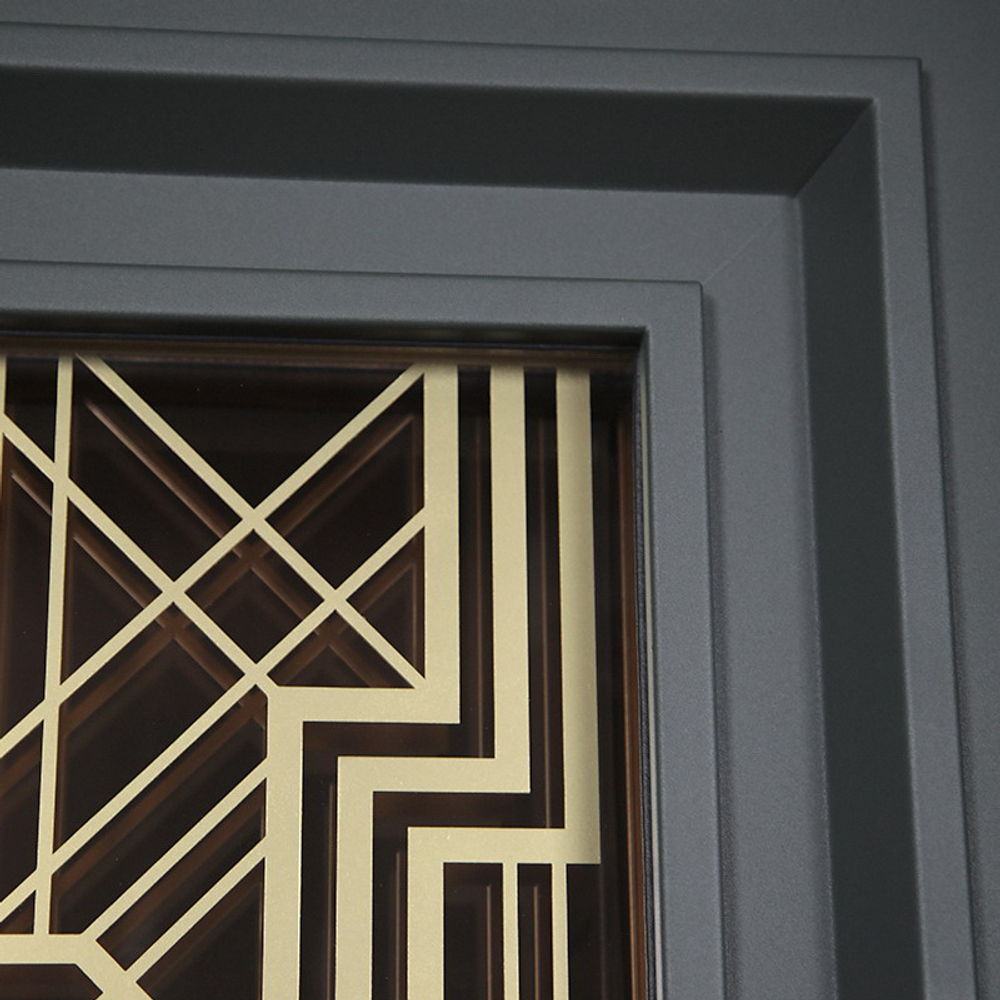 Стальная дверь "Изумруд" с окном и лазерной резкой (терморазрыв 3к)