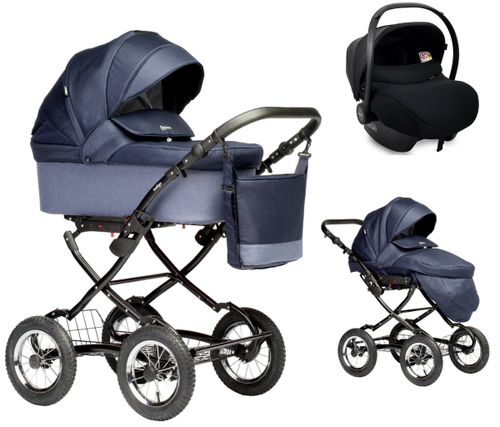 Детская коляска Indigo Barbara 21 Classic 3 в 1 с автокреслом Avionaut Cosmo Ba01 синий