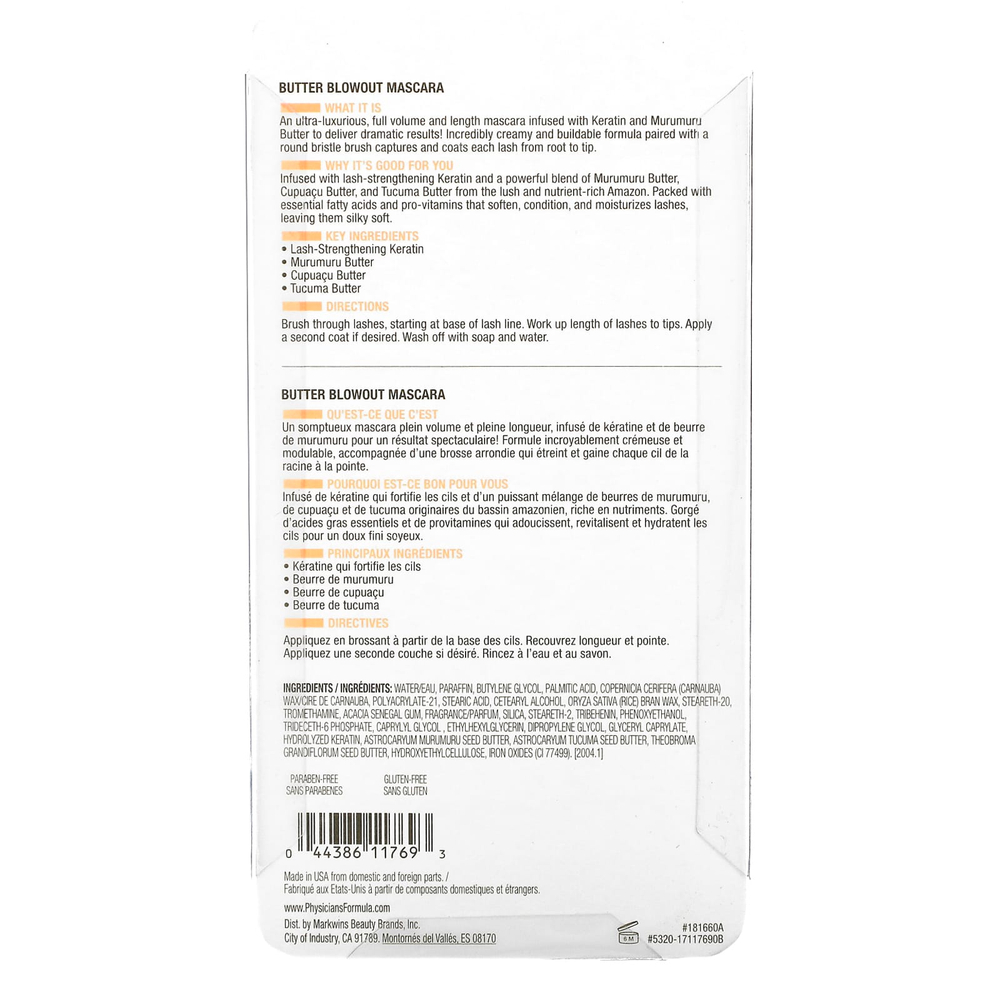 Physicians Formula, Butter Blowout, тушь для ресниц, 1711769, черная, 10 мл (0,33 жидк. унц.)