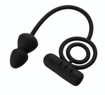 Чёрное эрекционное кольцо с вибропулькой и анальным хвостом (Цвет: черный)