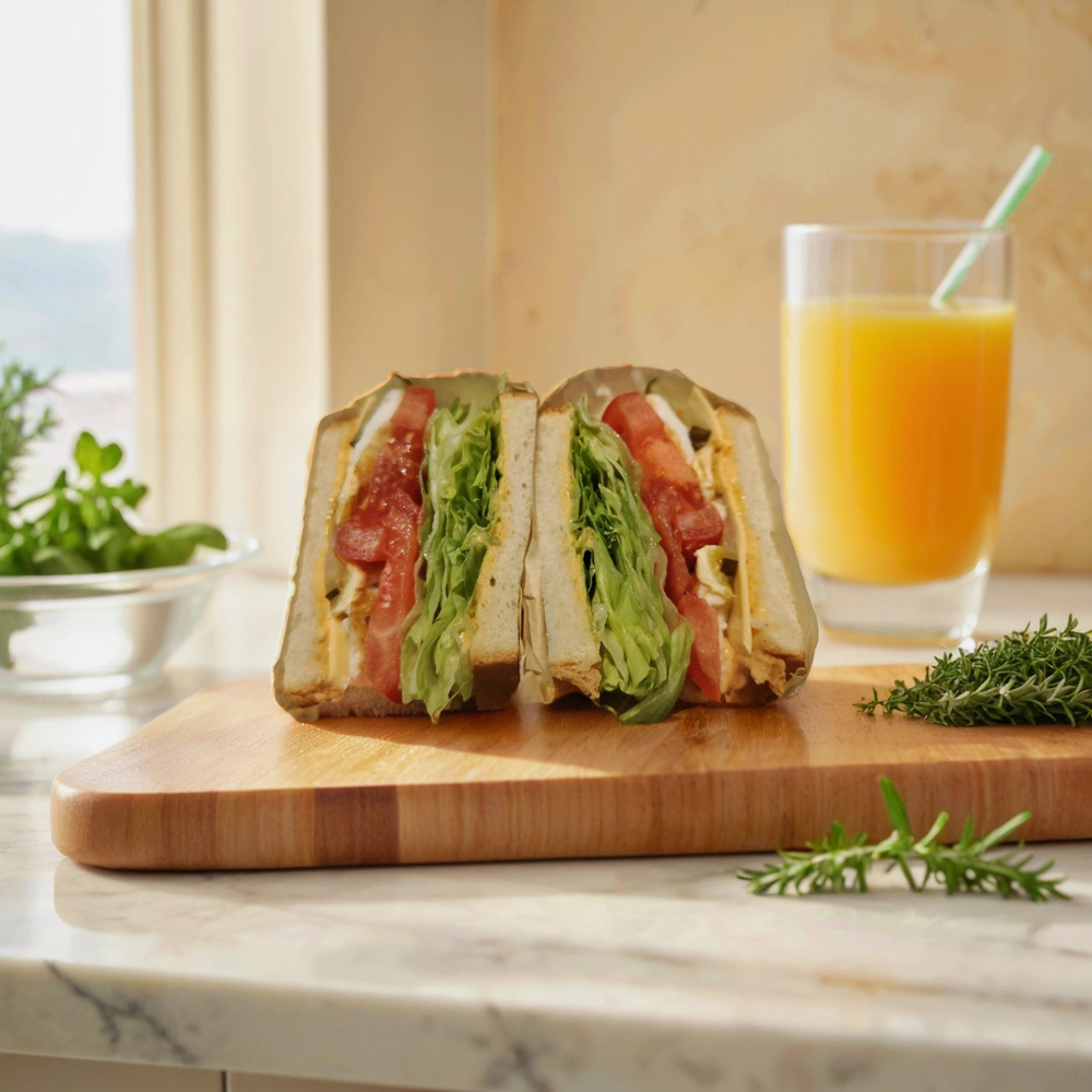 Сэндвич с с жареным яйцом и сыром по-корейски