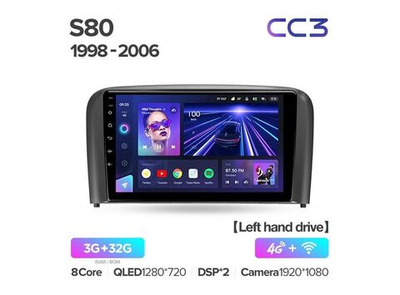Магнитола Teyes CC3 3-32 Volvo S80 1 1998 — 2006 9.0"