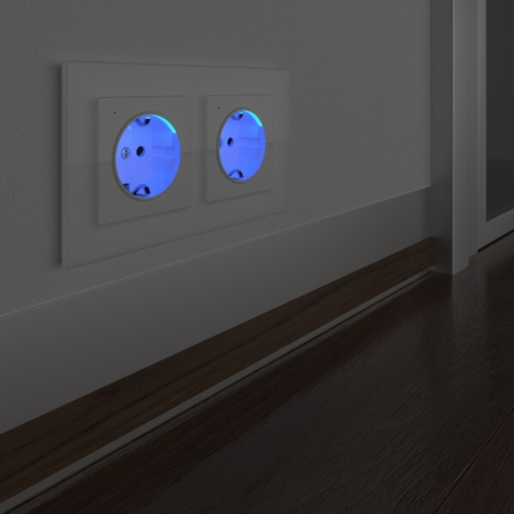 Розетка с подсветкой (белый)