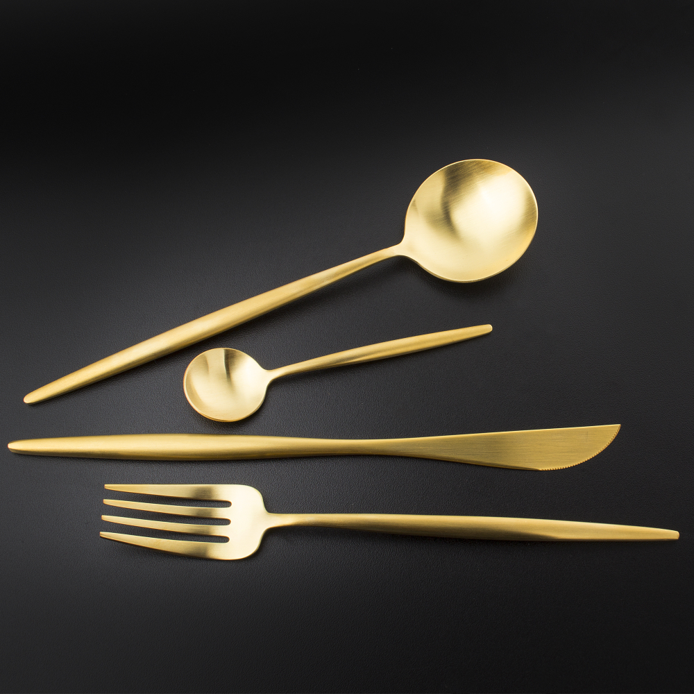 Набор столовых приборов на 6 персон 24 предмета Cutipol Moon Gold Brushed в подарочной упаковке