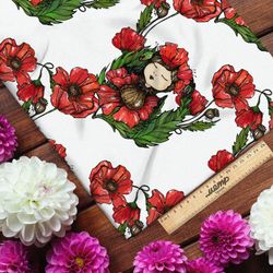 Ткань мембрана девочка в маках