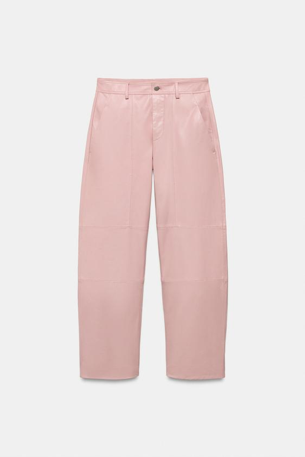 ZARA БРЮКИ ИЗ 100% КОЖИ — ZW COLLECTION LIMITED EDITION, РОЗОВЫЙ