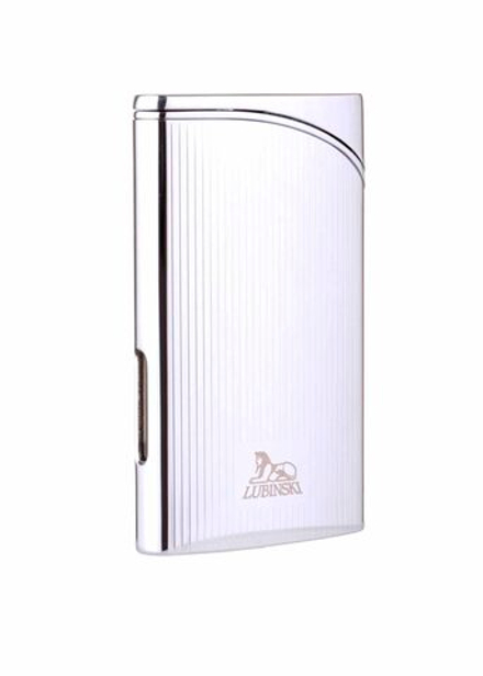 Зажигалка Lubinski "Гаэта", плоская, турбо, серебристая в полоску