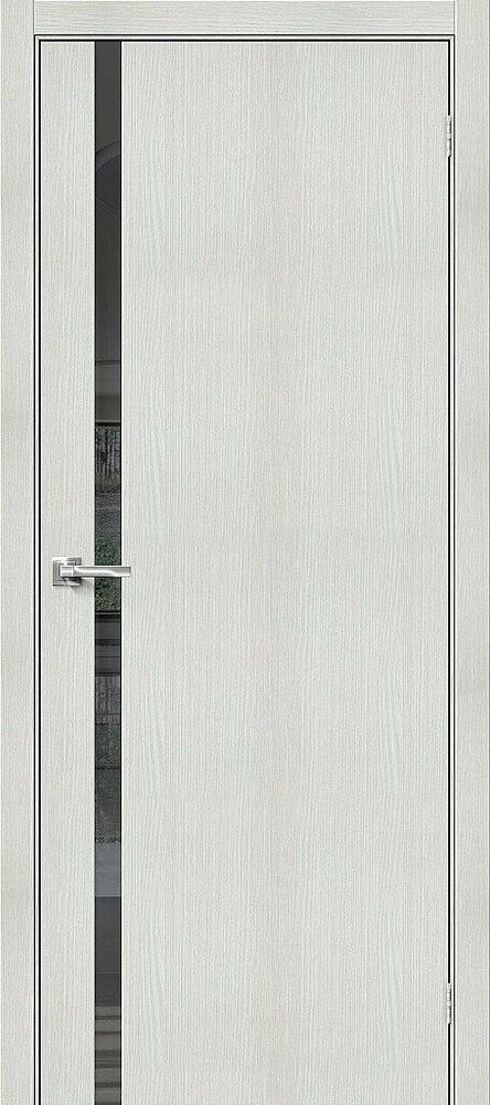 Дверь Браво-1.55 / Цвет Bianco Veralinga / Стекло Mirox Grey / Двери Браво