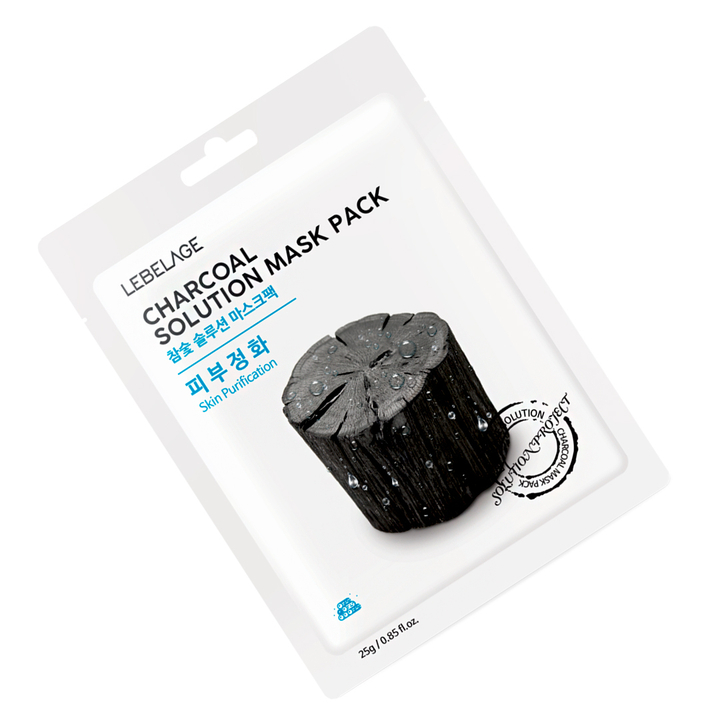 Маска для лица тканевая Lebelage Charcoal Solution Mask Pack Древесный уголь  25 г