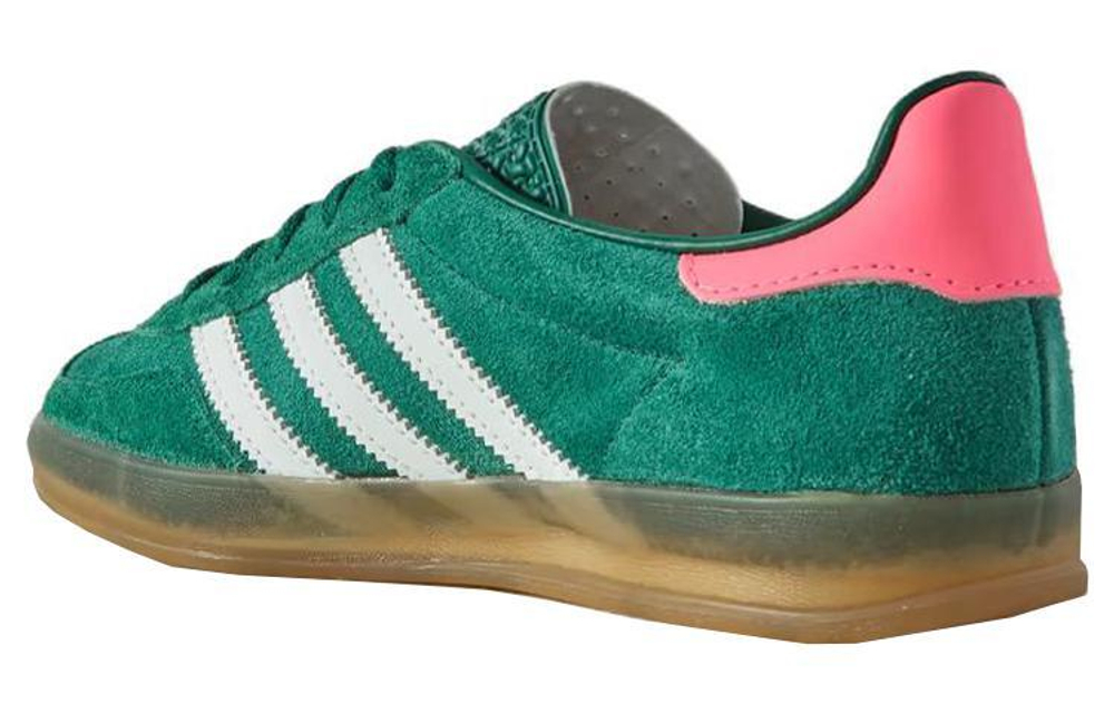 Adidas originals Gazelle indoor leather-trimmed suede soft and comfortable non-slip wear-resistant low-top sneakers for men and women with the same style of green and white