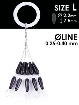 Стопоры резиновые Salmo RUBBER CONE STOPS р.003L 10шт.