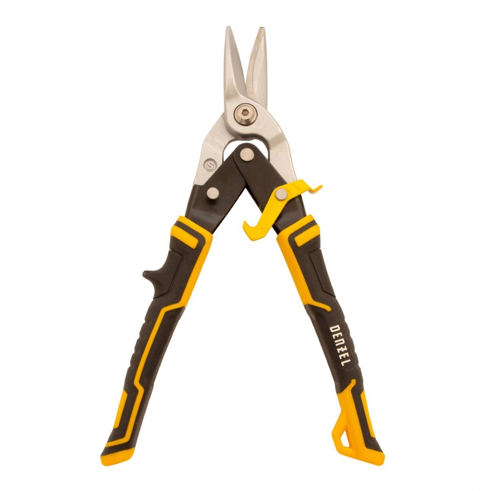 Ножницы по металлу, 270 мм, прямой рез, сталь-CrMo, трехкомпонентные рукоятки Denzel