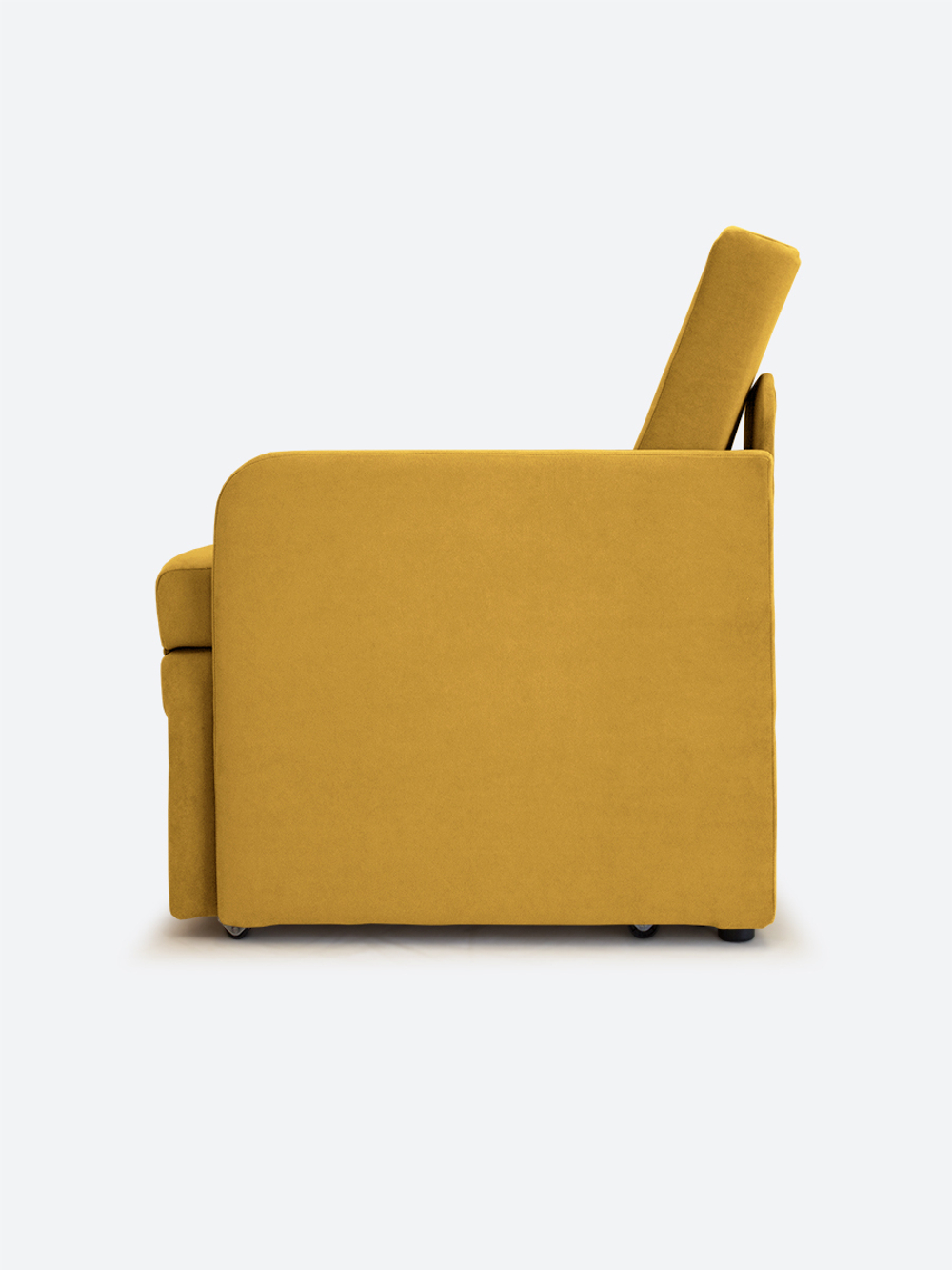 Кресло-кровать "Миник" с левым подлокотником, под правую руку, велюр Dream Yellow