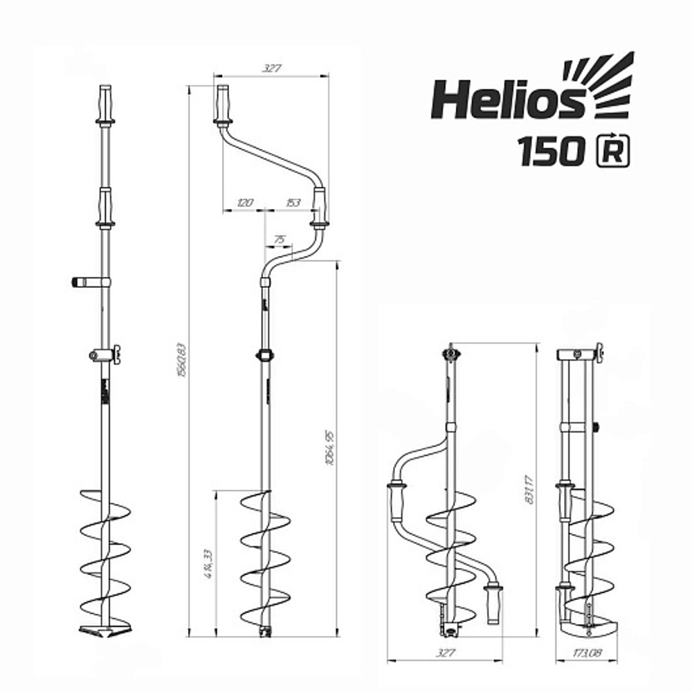 Ледобур HS-150D R правое вращение (LH-150RD) Helios