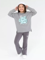 Серый костюм оверсайз для девочки