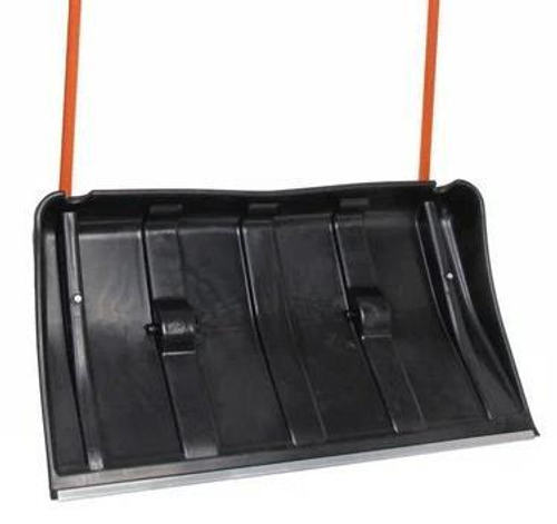 Лопата снеговая Движок пласт.   740*440   Большой  чёрный  на колёсиках  мет планка, мет.ручка.