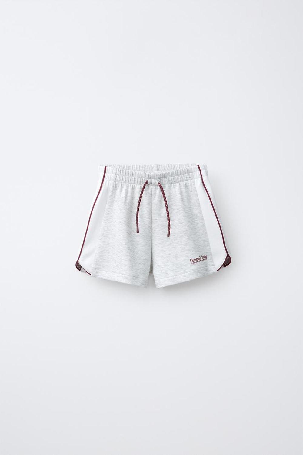 ZARA СПОРТИВНЫЕ ШОРТЫ-БЕРМУДЫ С КОНТРАСТНЫМИ ЭЛЕМЕНТАМИ, СЕРЫЙ МЕЛАНЖ