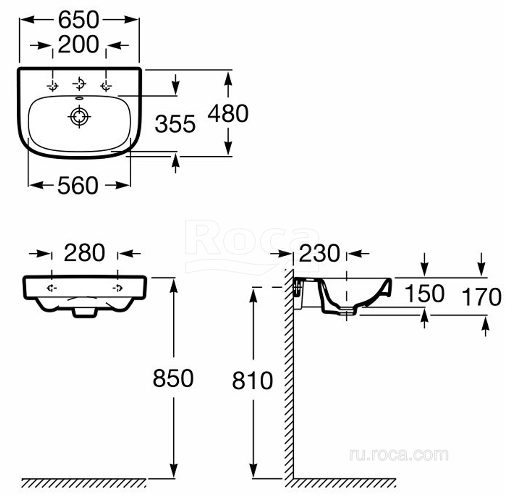 Раковина Roca Debba 65x48 325993000