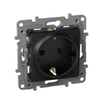 Розетка с заземлением без шторок 16А 250В антрацит ETIKA Legrand