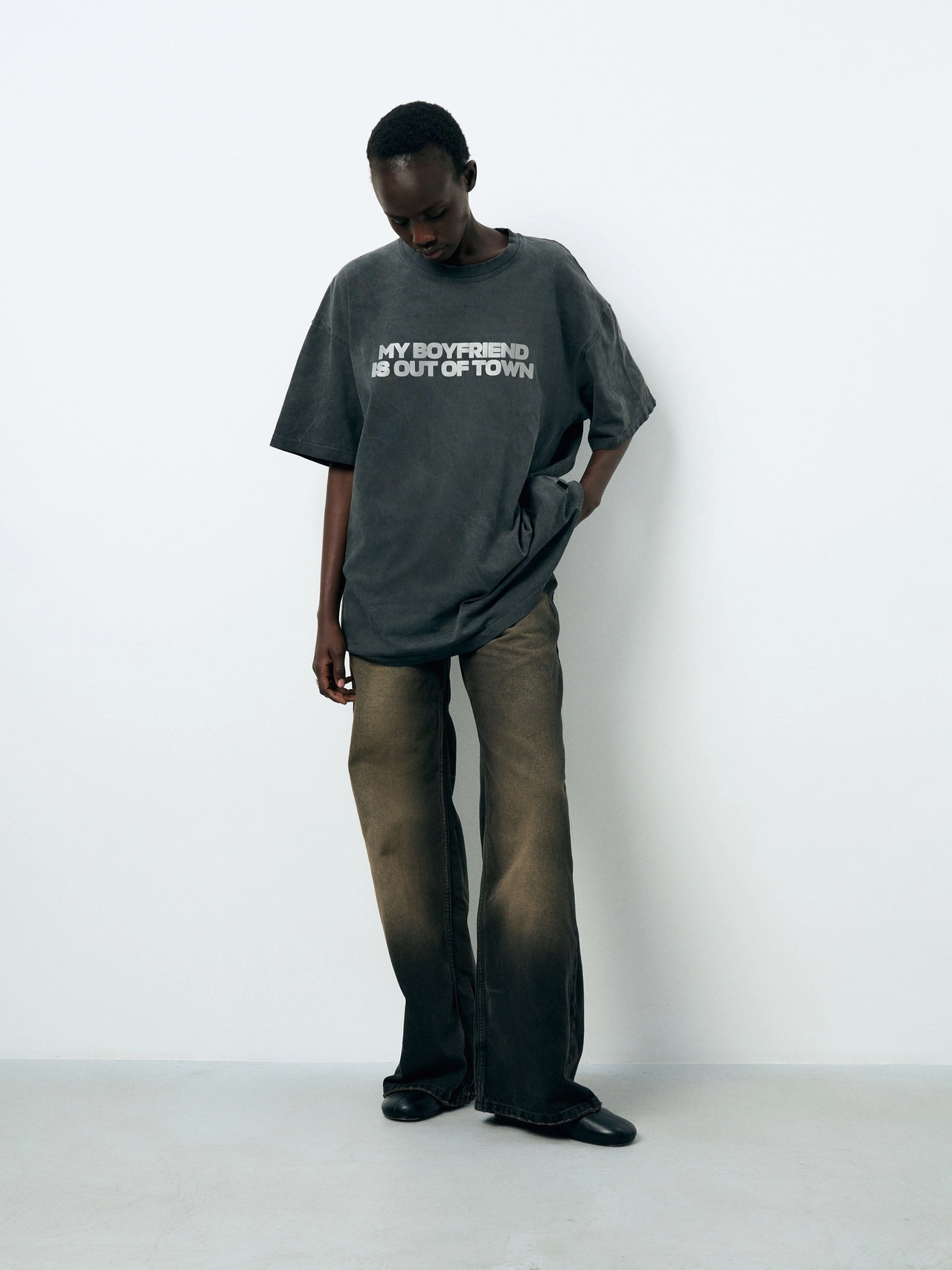 Футболка оверсайз серая