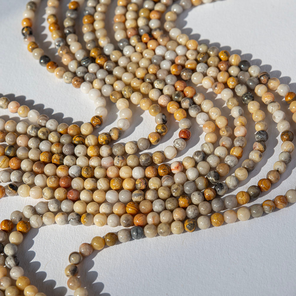 Мексиканский агат натуральный, бусины в форме шара 3,5мм