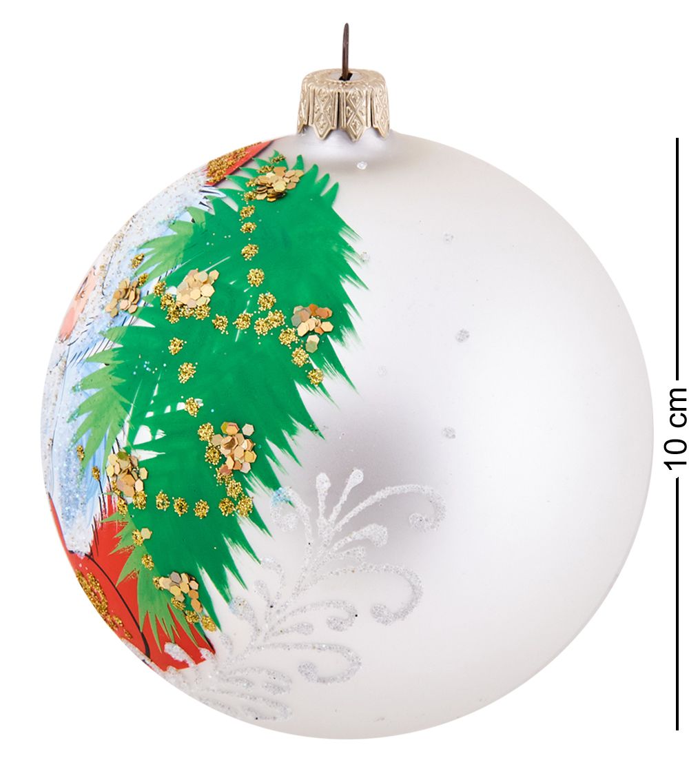 НФШ-1665 Ел.украшение Шар «Дед Мороз» 100 мм