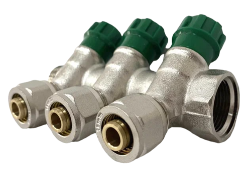 Коллектор Grema НВ 1x16 евроконус на 3 вых c вентилями (CN)