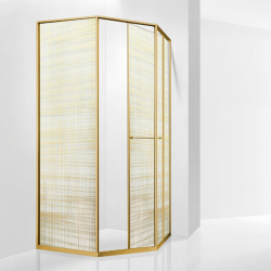 Душевой уголок RGW SV-82Gb "R" (Золотая вуаль, 1000x1000)