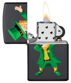 Зажигалка чёрная "Лепрекон" Black Matte ZIPPO 49124