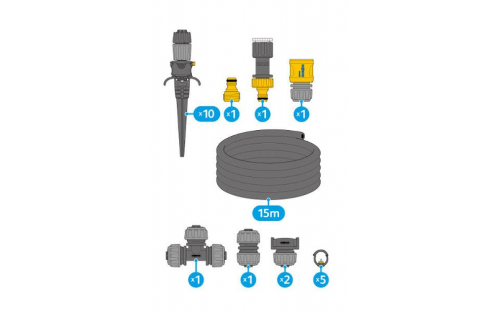 Комплект автополива HoZelock 7023 с универсальными разбрызгивателями