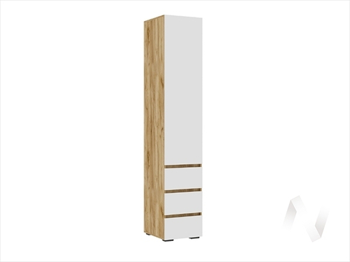 Пенал закрытый ПН 03 МС Хелен ЛДСП (дуб крафт золото/белый шагрень)