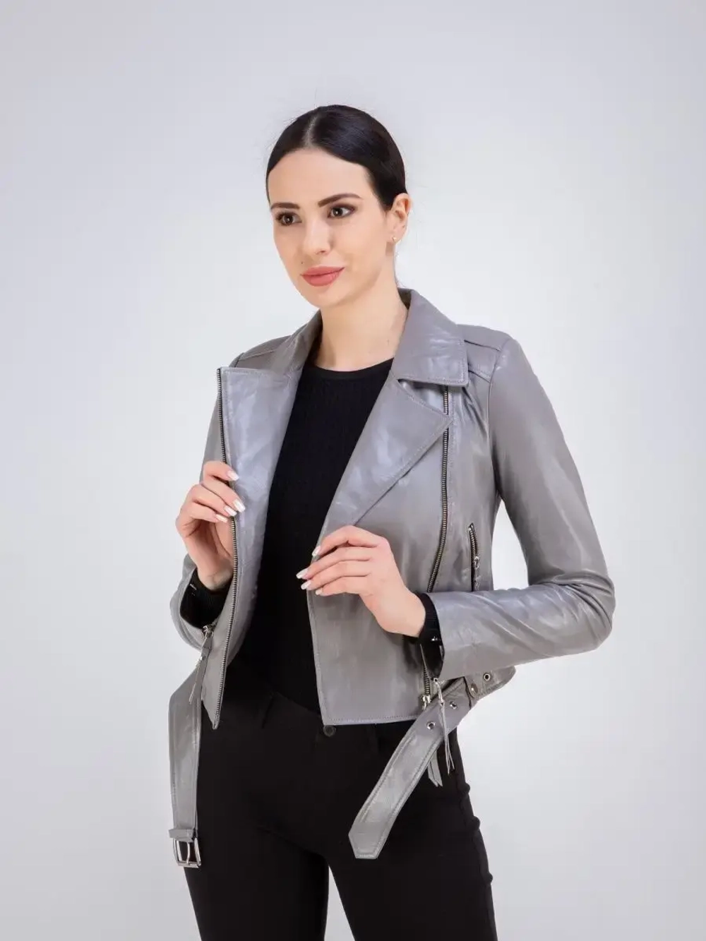 Косуха кожаная куртка демисезонная