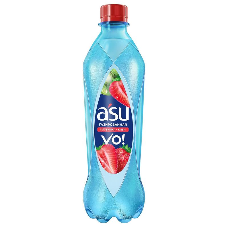Вода питьевая ASU со вкусом Клубники и Киви газированная 1 л/бут 12 бут/упак