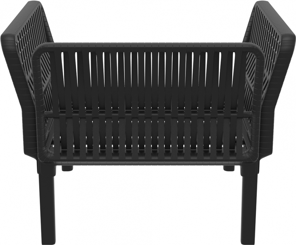 Кресло пластиковое с подушками Siesta Contract Portofino Lounge, черный, темно-серый